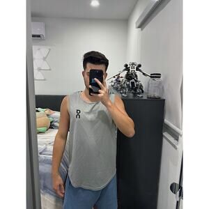 Men exercise grey tank top body building karate gym exercise